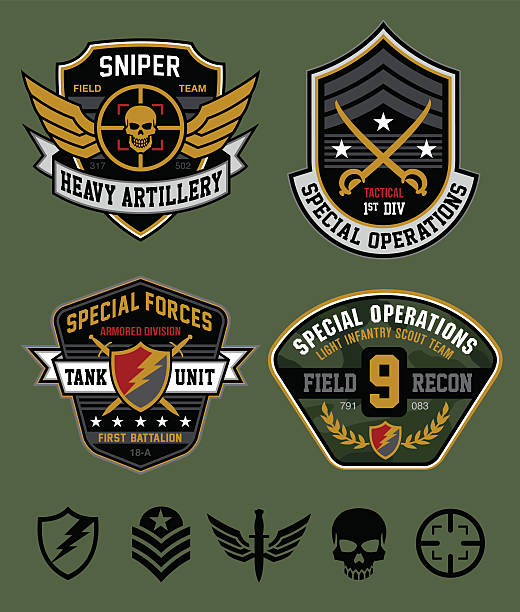 special ops militär-aufnäher mit - commando stock-grafiken, -clipart, -cartoons und -symbole