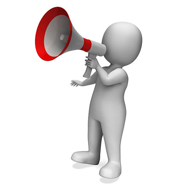 istock Loud Hailer Message Character Shows Announcements Proclaim And A 486111651