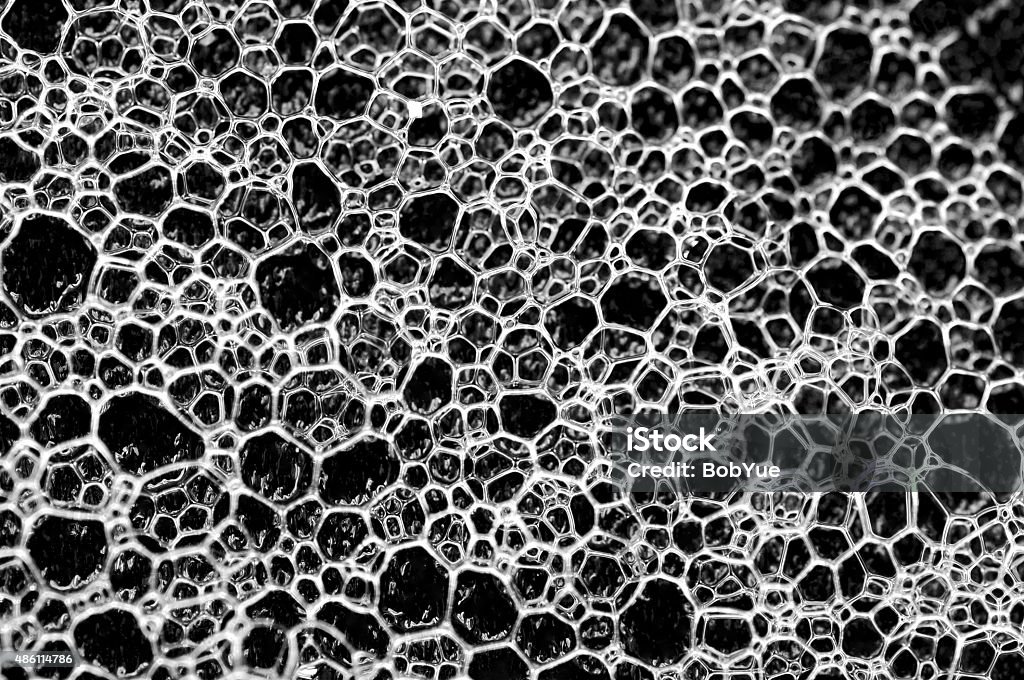 Foam Foam Closeup on a black background. 2015 Stock Photo