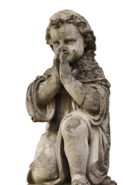 istock Figure Of A Praying Angel on white background 486114816