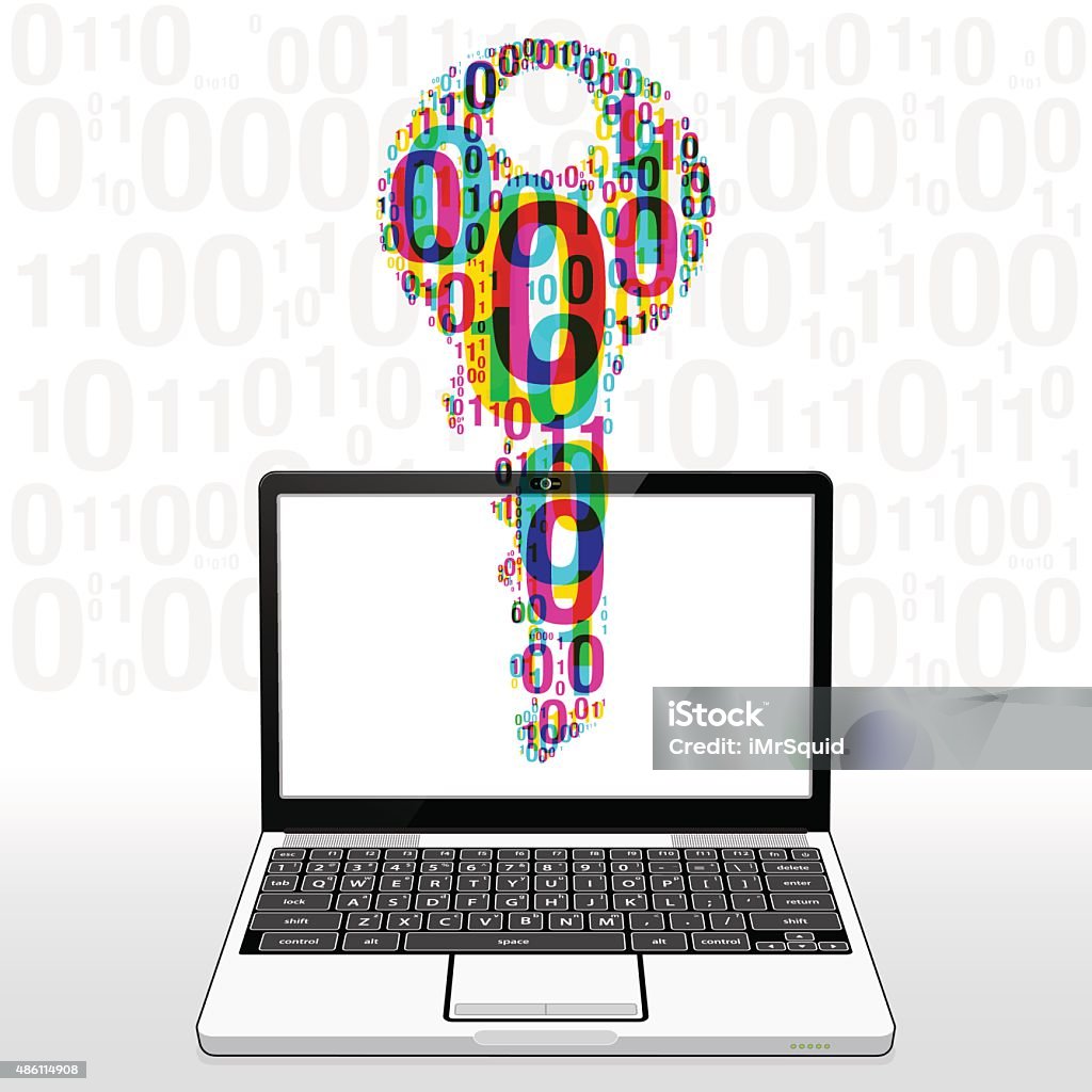 Binary Software Key Laptop Computer Stock Illustration - Download Image ...