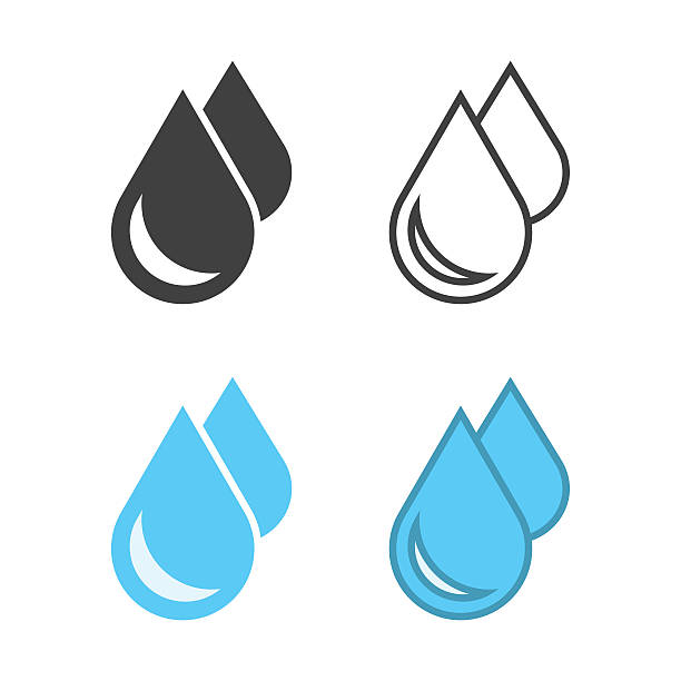 Water Drop Icon Water Drop Icon Vector EPS File. rain silhouettes stock illustrations