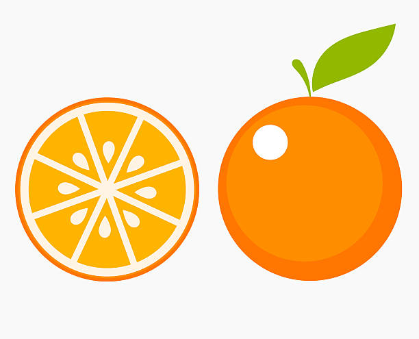 stück orange fruit - orange frucht stock-grafiken, -clipart, -cartoons und -symbole