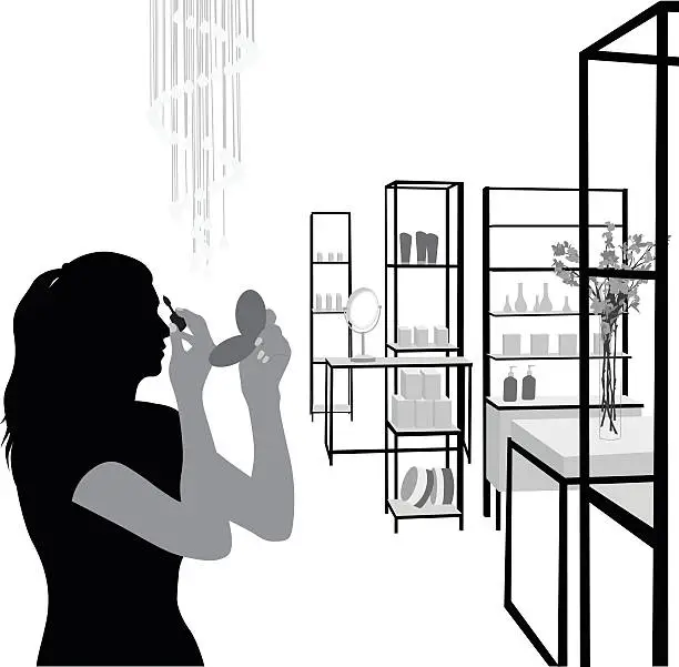 Vector illustration of Department Store Beauty Section