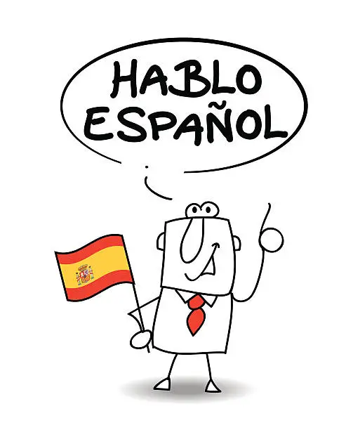 Vector illustration of I speak spanish