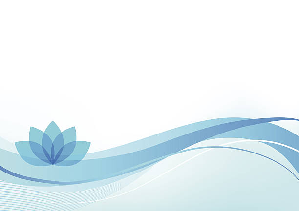 Wellness Background Blue wellness background with a lotus plant. This file is saved in EPS10 format and uses transparency effects. lotus water lily illustrations stock illustrations