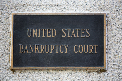 Sign indicating the US Bankruptcy Court in NYC.