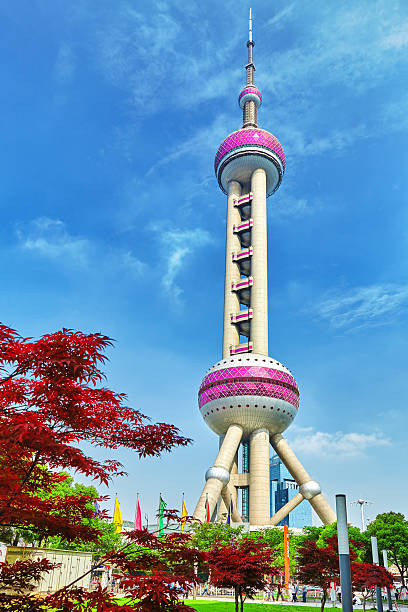 istock Oriental Pearl Tower on  blue sky background. 486120268