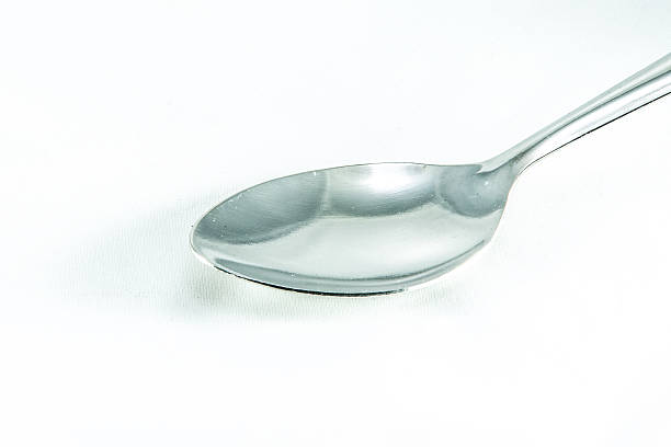 brighten new silver spoon stock photo