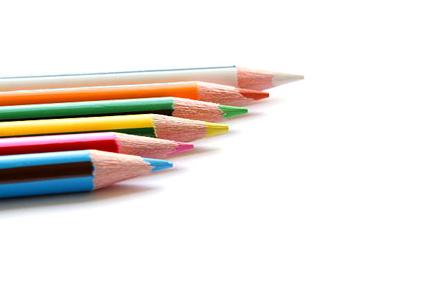 Ensemble de crayons de couleur sur blanc - Photo