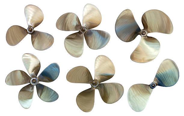 istock Set of boat propellers. Isolated over white 486120583
