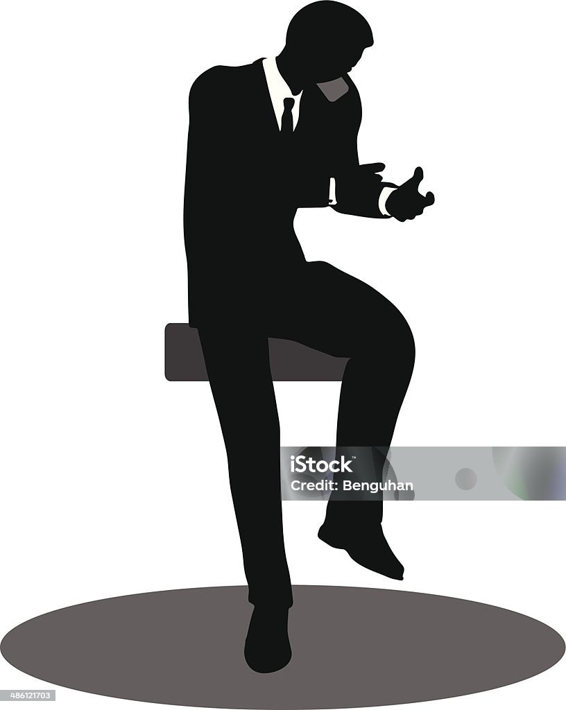 business people on phone sitting silhouette EPS 10 Vector illustration of business people on phone sitting silhouette Adult stock vector