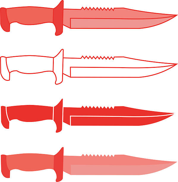 ilustrações de stock, clip art, desenhos animados e ícones de conjunto de faca exército combater - dagger military isolated bayonet