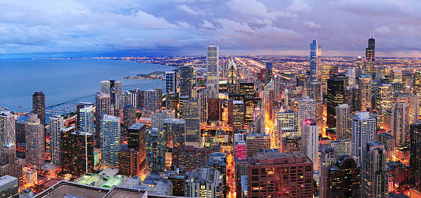 istock Chicago skyline panorama aerial view 486127659