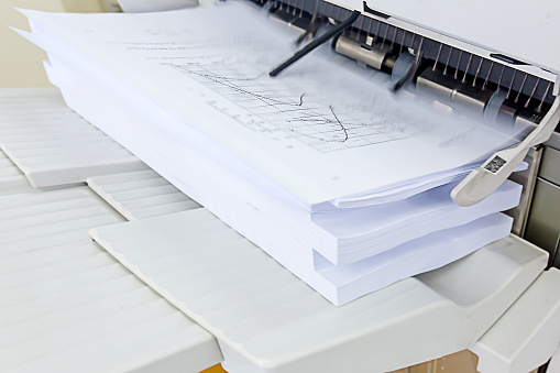 Machine Print Chart The Printer Is Printing The Chart Stock Photo - Download Image Now ...