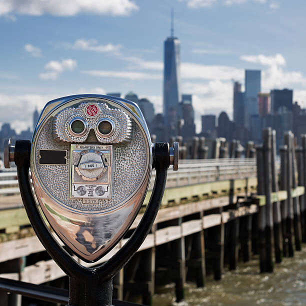 istock Tourist binoculars at Liberty Island 486131950