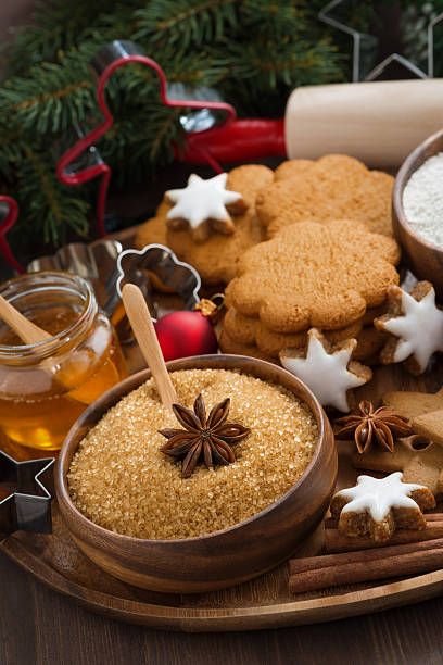 istock Christmas cookies and ingredients for baking, close-up, vertical 486132826