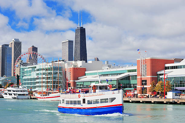 chicago city downtown - navy pier zdjęcia i obrazy z banku zdjęć