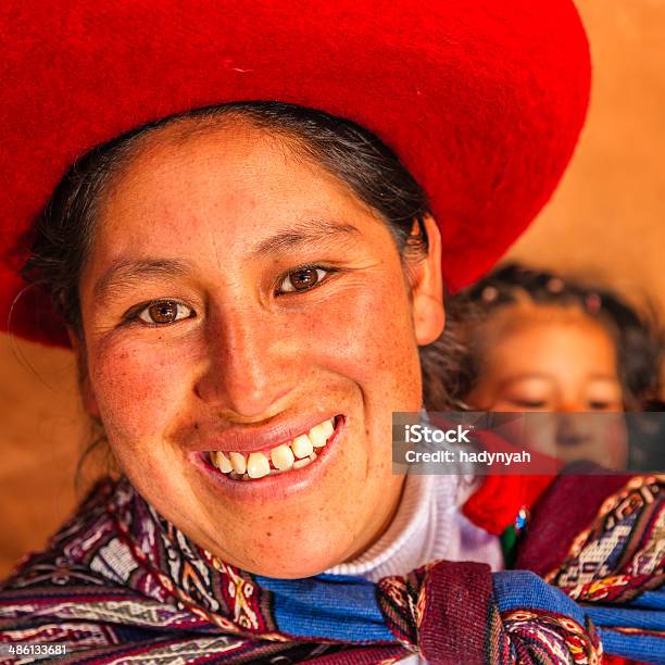 Peruvian Woman With Her Baby The Sacred Valley Chinchero Stock Photo - Download Image Now