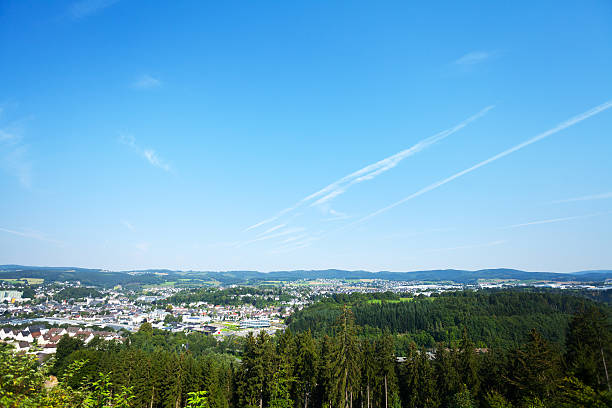 Summer panorama over Attendorn and Sauerland in North Rhine Westfalia. Attendorn is north of lake Biggesee.