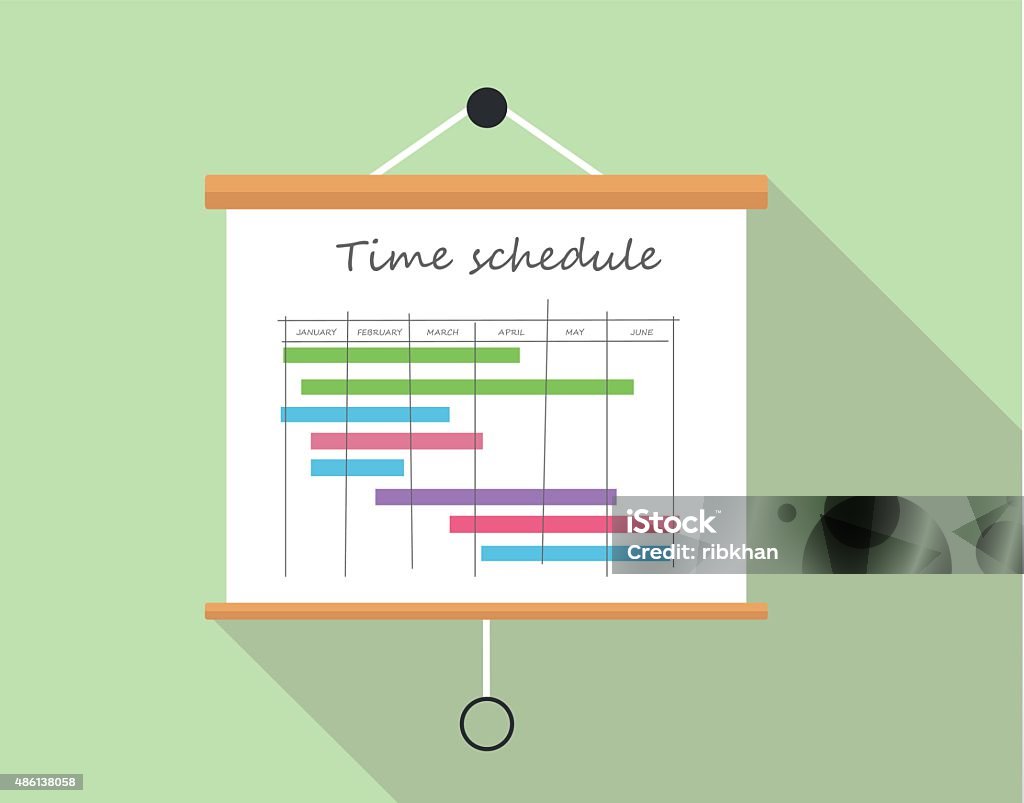 Project Time Schedule Stock Illustration - Download Image Now - Project ...