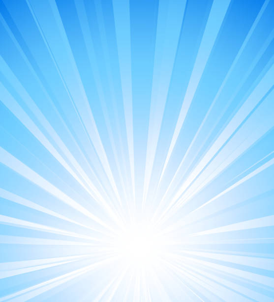 ilustrações de stock, clip art, desenhos animados e ícones de explosão de luz azul sol de verão - exploding glowing heat placard