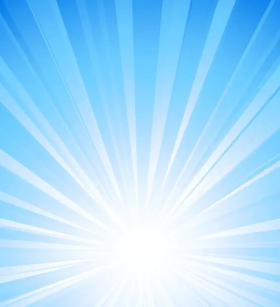 Vector illustration of Blue summer sun light burst