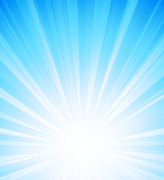 blue lato słońce wybuch - exploding glowing heat placard stock illustrations