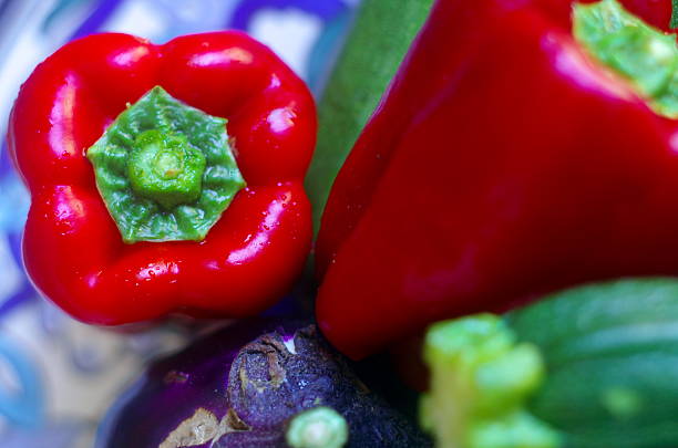 istock red peppers, Eggplant and Zucchini 486138108