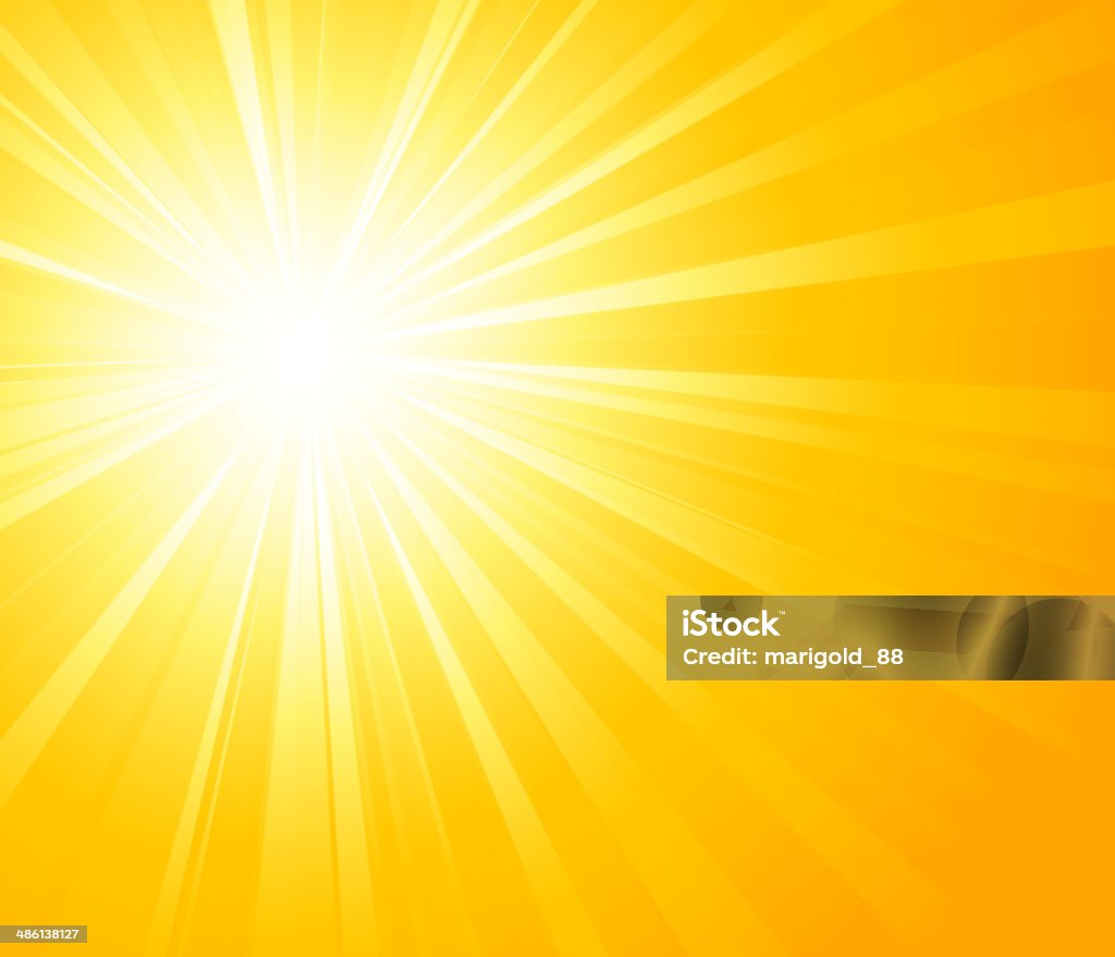 Luz do sol de verão de Orange burst - Vetor de Raio de sol royalty-free