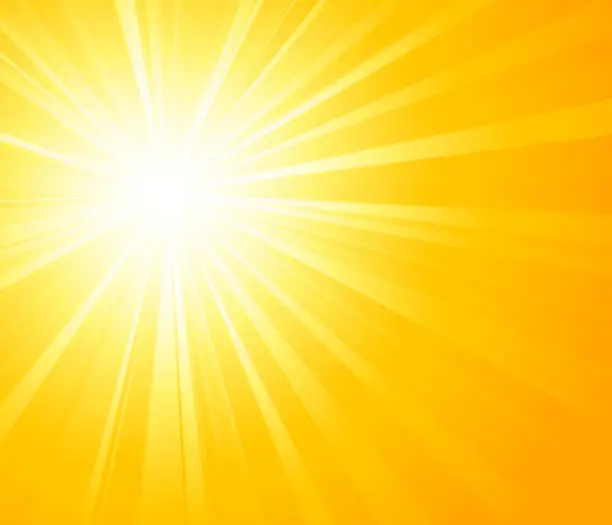 Vector illustration of Orange summer sun light burst