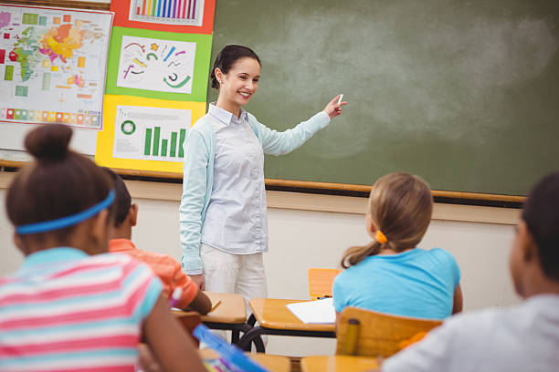 istock Pupils listening to their teacher at chalkboard 486138470