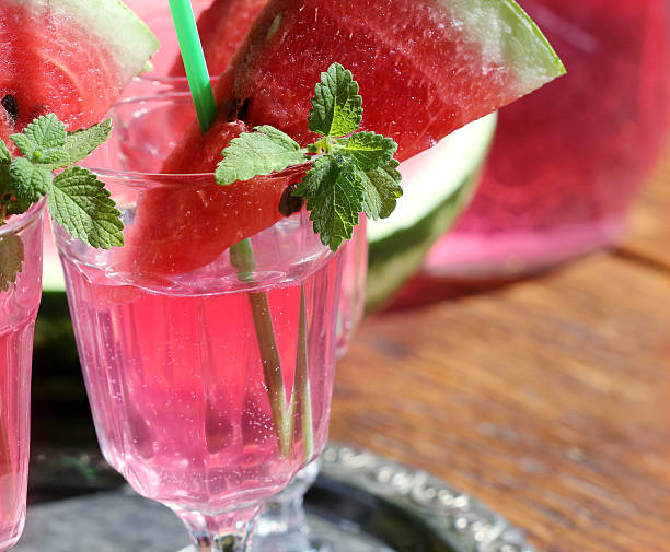istock Watermelon drink in glasses 486138488