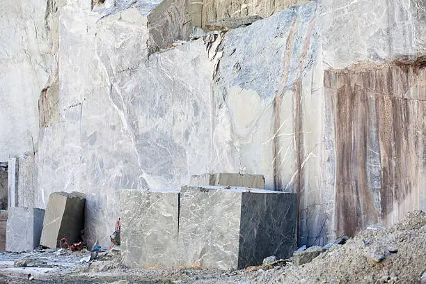 Mine quarry, blocks of granite