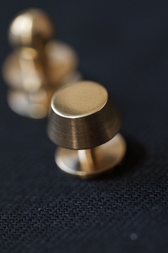 Macro view of a brass stud