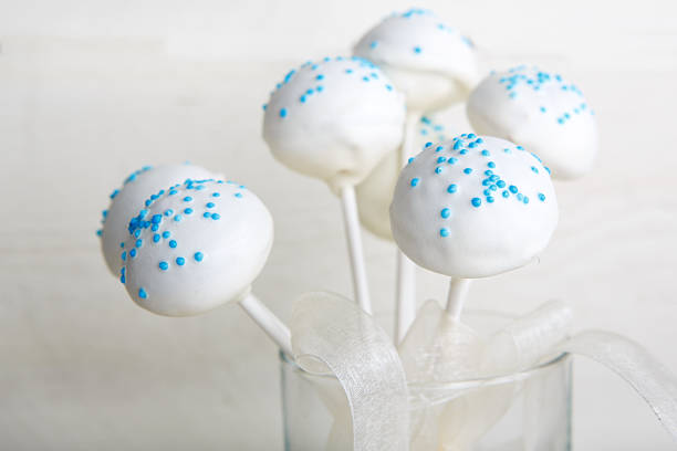 istock Wedding cake pops in white and soft blue. 486140519