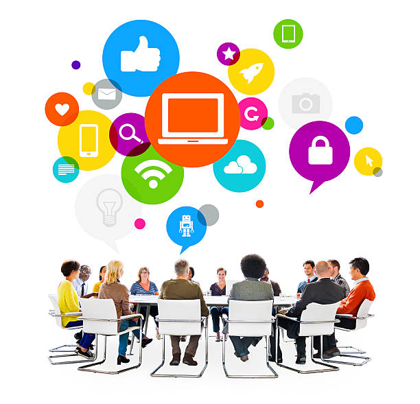 istock Group of Multi-Ethnic People in a Meeting and Social Networking 486140523