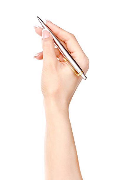 Pen in woman hand.