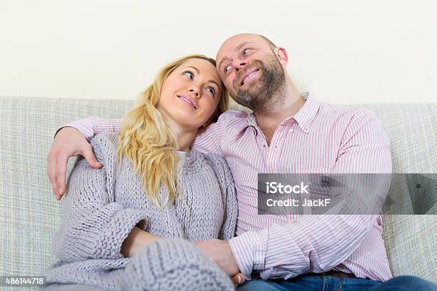 Happy Loving Couple Stock Photo - Download Image Now - 2015, Adult, Domestic Room