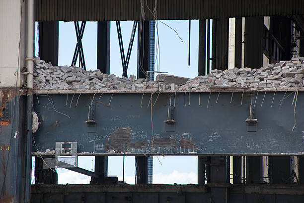 Cockenzie Power station during demolition, Scotland