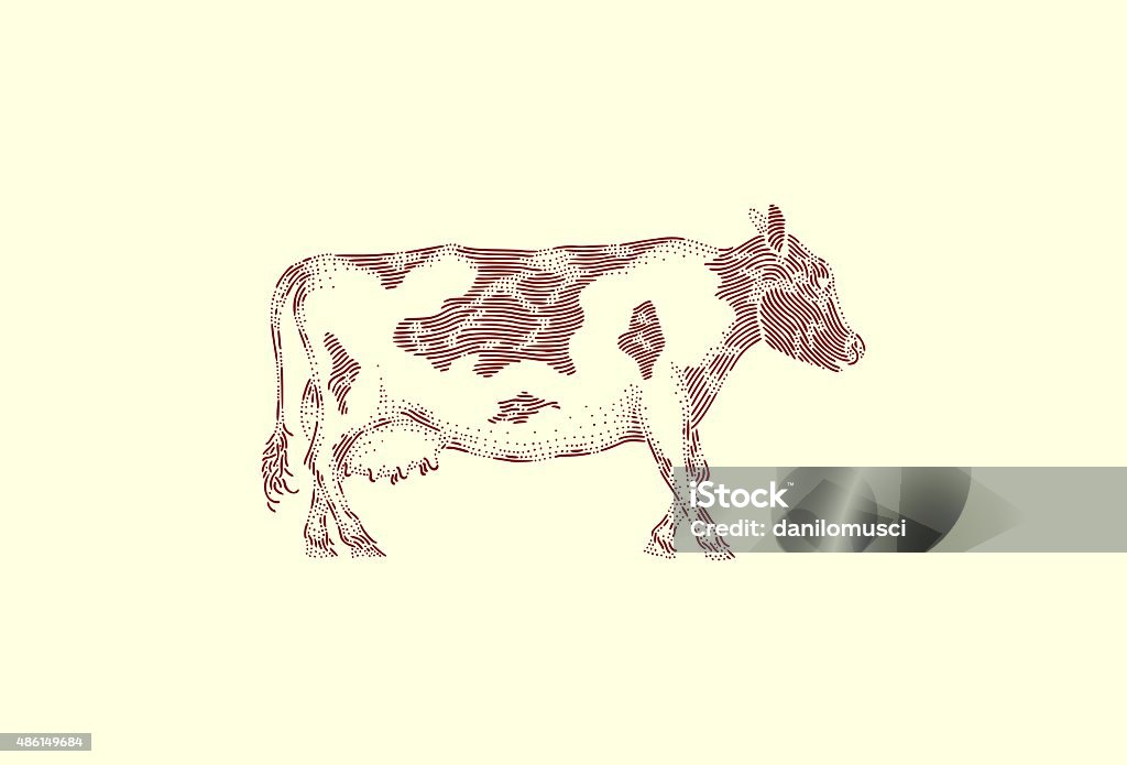 Large cow My illustrations, realised by hand and generally vectorialised, are particularly suitable for designing and decorating wallpapers, fabrics, furnishings, menus, labels, clothes, tattoos, and whatever can be printed on. 2015 stock vector