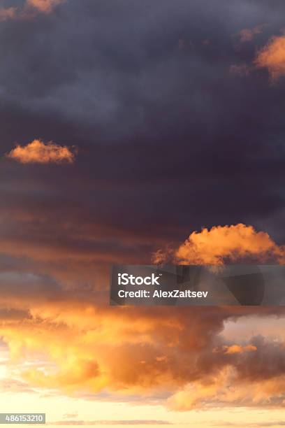 Sky Golden Clouds Stock Photo - Download Image Now - 2015, Beauty In Nature, Cloud - Sky