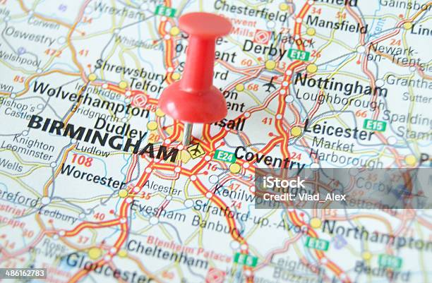 Birmingham Map Stock Photo - Download Image Now - Birmingham - England, Map, UK