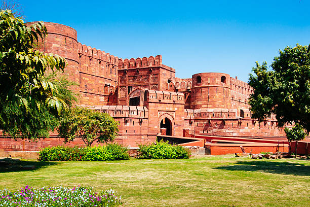 forte vermelho de agra, índia - agra - fotografias e filmes do acervo