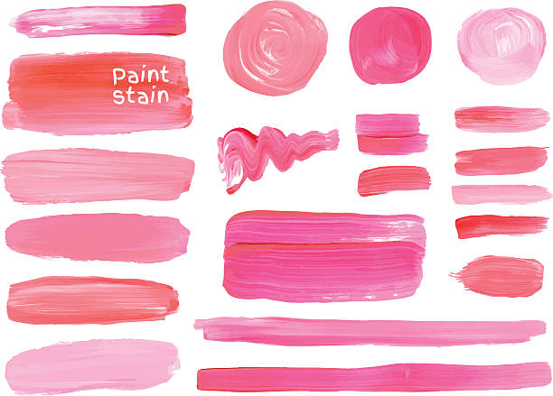 벡터 엔진오일 페인트 얼룩이 질감 설정합니다. 메이크업 색상. - lipstick stock illustrations