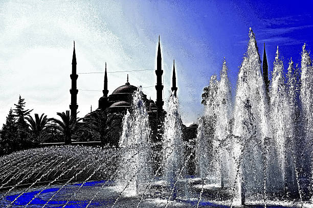 moschea di sultanahmet - looking through window individuality old architecture foto e immagini stock