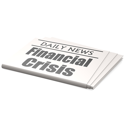 Newspaper financial crisis image with hi-res rendered artwork that could be used for any graphic design.