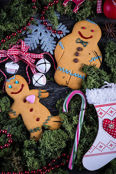 istock Gingerbread man and Christmas decoration 486168326