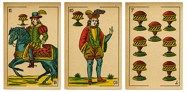 istock Copas seven jack cavalier baraja 19th century 1878 486168846