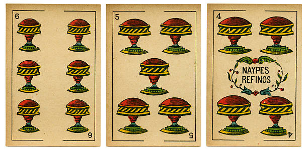 istock Copas four five six Spanish playing card baraja 19th century 486168850